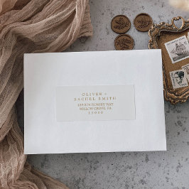 Etiquetas de endereço de convidado Dourado minimal