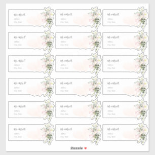 Etiquetas de Endereço de Convidado Eucalyptus Cor
