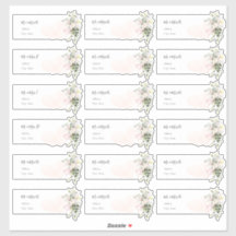 Etiquetas de Endereço de Convidado Eucalyptus Rosa