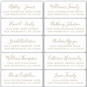 Etiquetas de Endereço de Convidado para Caligrafia