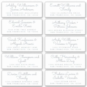 Etiquetas de Endereço de Convidado para Caligrafia