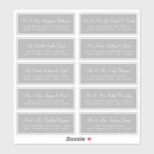 Etiquetas de Endereço de Convidado para Cinza de 