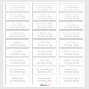 Etiquetas de endereço de convidado preto minimalis