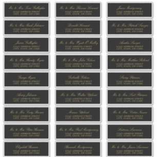 Etiquetas de Endereço de Convidado Preto para Scri