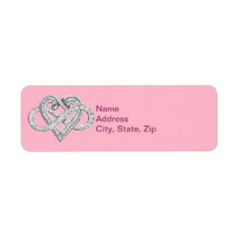Etiquetas de endereço de coração infinito rosa
