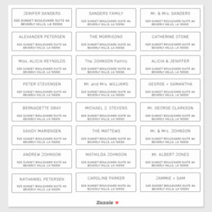 Etiquetas de endereço de correio de convidado pers