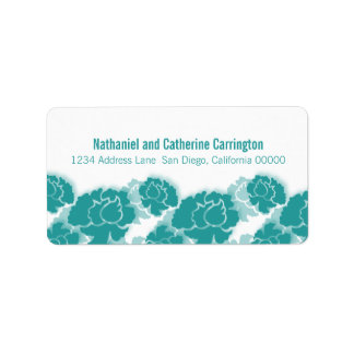 Etiquetas de Endereço de Decadência Floral Teal