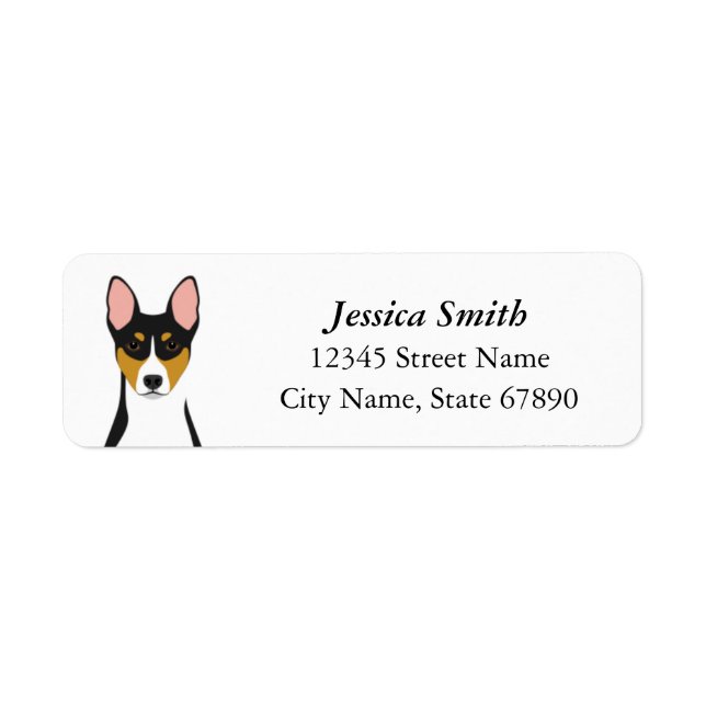 Etiquetas de Endereço de Devolução Basenji (Frente)