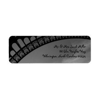 Etiquetas de endereço de devolução da torre Eiffel