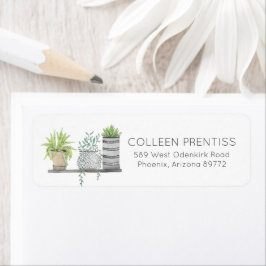 Etiquetas de Endereço de Devolução de Cactus Sucul