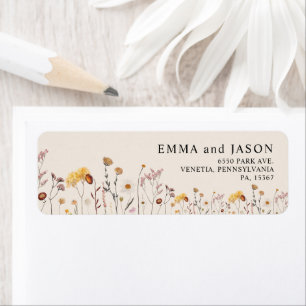 Etiquetas de endereço de devolução de casamento de