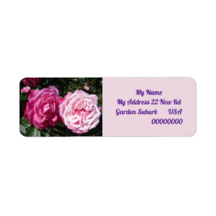 Etiquetas de endereço de devolução de foto rosa