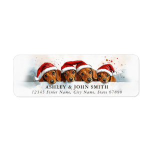 Etiquetas de Endereço de Devolução de Natal Dachsh