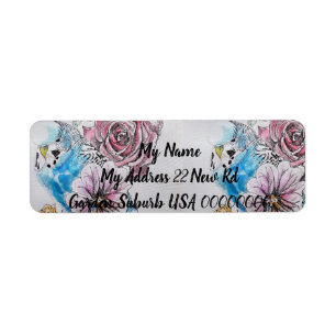 Etiquetas de Endereço de Devolução de Rosa Wate