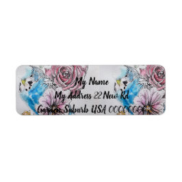 Etiquetas de Endereço de Devolução de Rosa Waterco