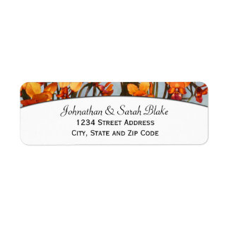 Etiquetas de Endereço de Devolução Floral da Orang
