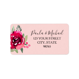 Etiquetas de Endereço de Devolução Floral de Cores