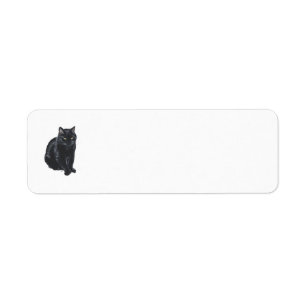 Etiquetas de Endereço de Devolução Gato Preto
