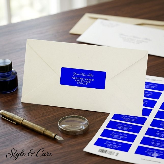 Etiquetas de Endereço de Devolução Personalizadas  (Blue Personalized Return Address Mailing Labels)