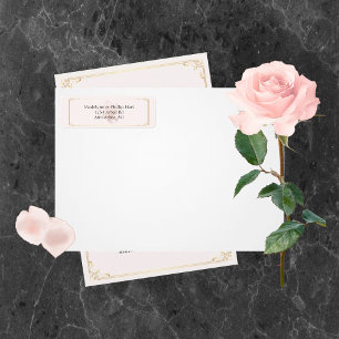 Etiquetas de Endereço de Devolução Rosa Rosa Suave
