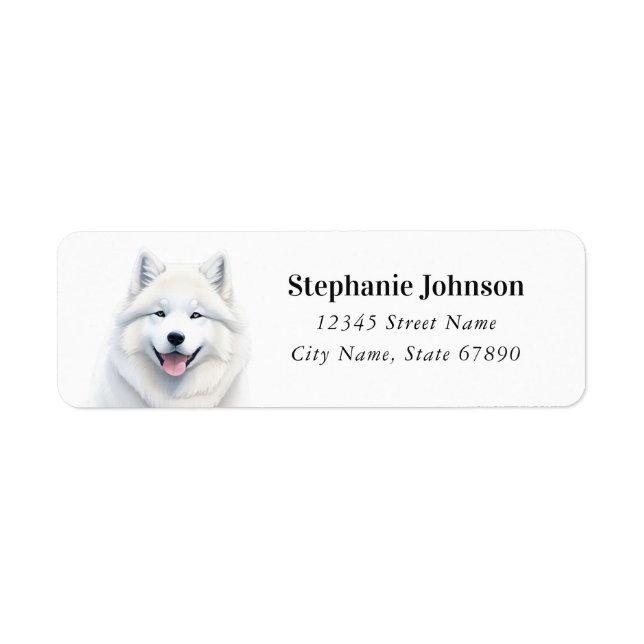 Etiquetas de Endereço de Devolução Samoyed (Frente)