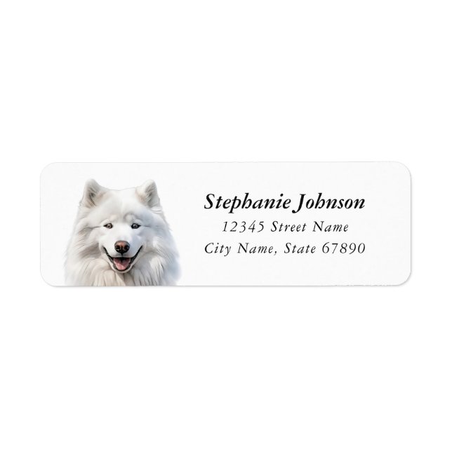 Etiquetas de Endereço de Devolução Samoyed (Frente)