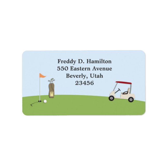 Etiquetas de Endereço de Entrega Golf (Frente)