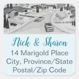 Etiquetas de Endereço de Envelope Moderno do sécul