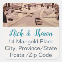 Etiquetas de Endereço de Envelope Moderno do sécul