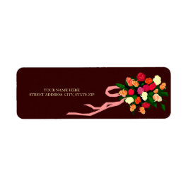 Etiquetas de Endereço de Envio de Buquê Floral