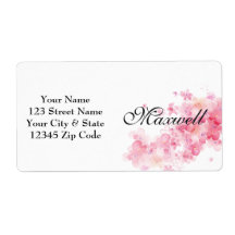 Etiquetas de endereço de expedição floral rosa per