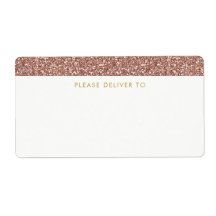 Etiquetas de Endereço de Faixa de Glitter Dourada 
