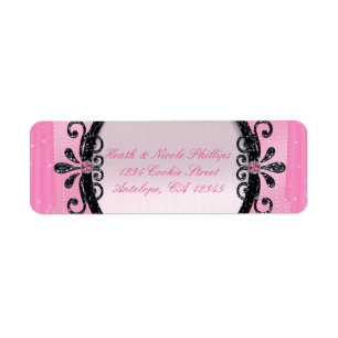 Etiquetas de Endereço de Festa Moldura Chique Rosa