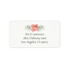 Etiquetas de Endereço de Flor de Aquarela