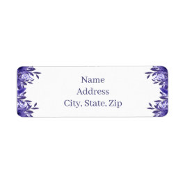 Etiquetas de endereço de folhagem azul púrpura