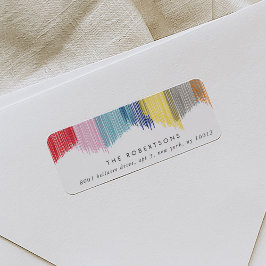 Etiquetas de Endereço de Fringe Moderna Colorida