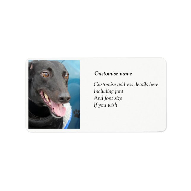Etiquetas de endereço de galgos (Frente)