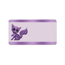 Etiquetas de endereço de Gatinho roxo