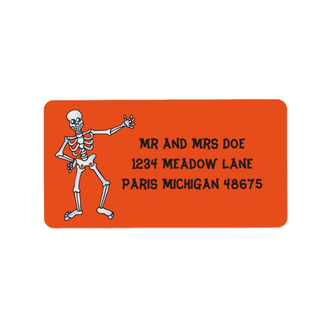 Etiquetas de Endereço de Halloween/Esqueleto (Frente)