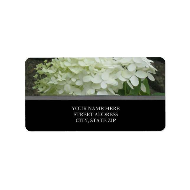 Etiquetas de Endereço de Hydrangeas Brancas (Frente)