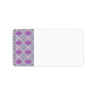 ETIQUETAS DE ENDEREÇO DE MALHA ARGYLE LILÁS