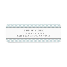 Etiquetas de Endereço de Nascimento de Gingham Azu