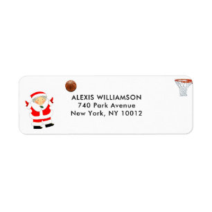 Etiquetas de endereço de Natal de basquetebol