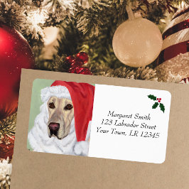 Etiquetas de endereço de Natal do Labrador Amarelo