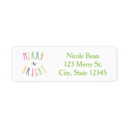 Etiquetas de Endereço de Natal MERRY & BRIGHT