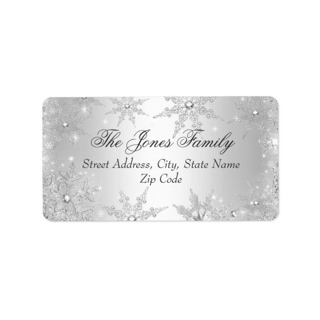 Etiquetas de Endereço de Natal Silver Winter Wonde (Frente)