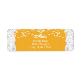 Etiquetas de Endereço de Noiva Elegantes com Renda
