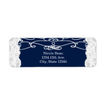 Etiquetas de Endereço de Noiva Elegantes com Renda