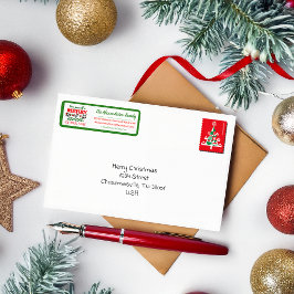 Etiquetas de endereço de pandas de Natal personali