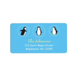 etiquetas de endereço de pinguins fofos